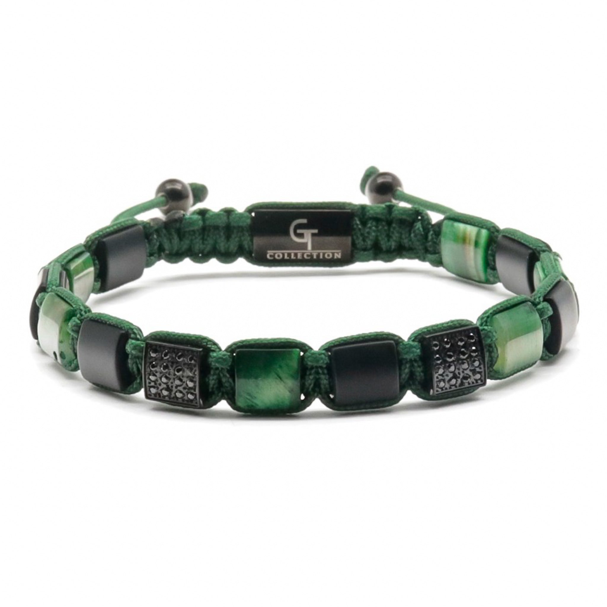 Green Emerald Mens Birthstone Bracelets, May Taurus Zodiac Gemstones,
